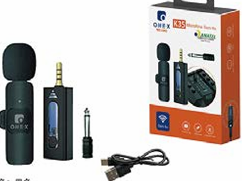 Microfone Lapela Sem Fio Bluetooth com Cabo USB