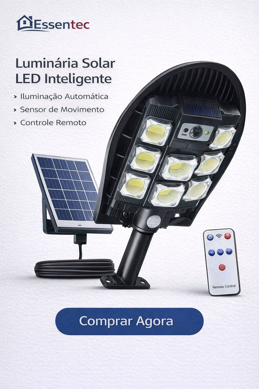 Luminária Externa Led Solar COB LUZ-7701
