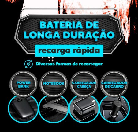 Lanterna Com Carregamento Usb, Zoom Telescópico Branco Tática  LAN-7059