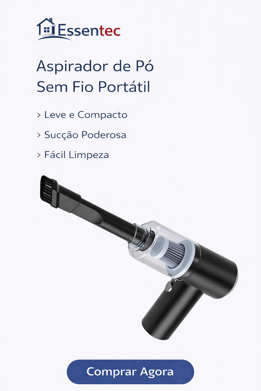 Mini Aspirador Automotivo Portátil Potente Recarregável Premium
